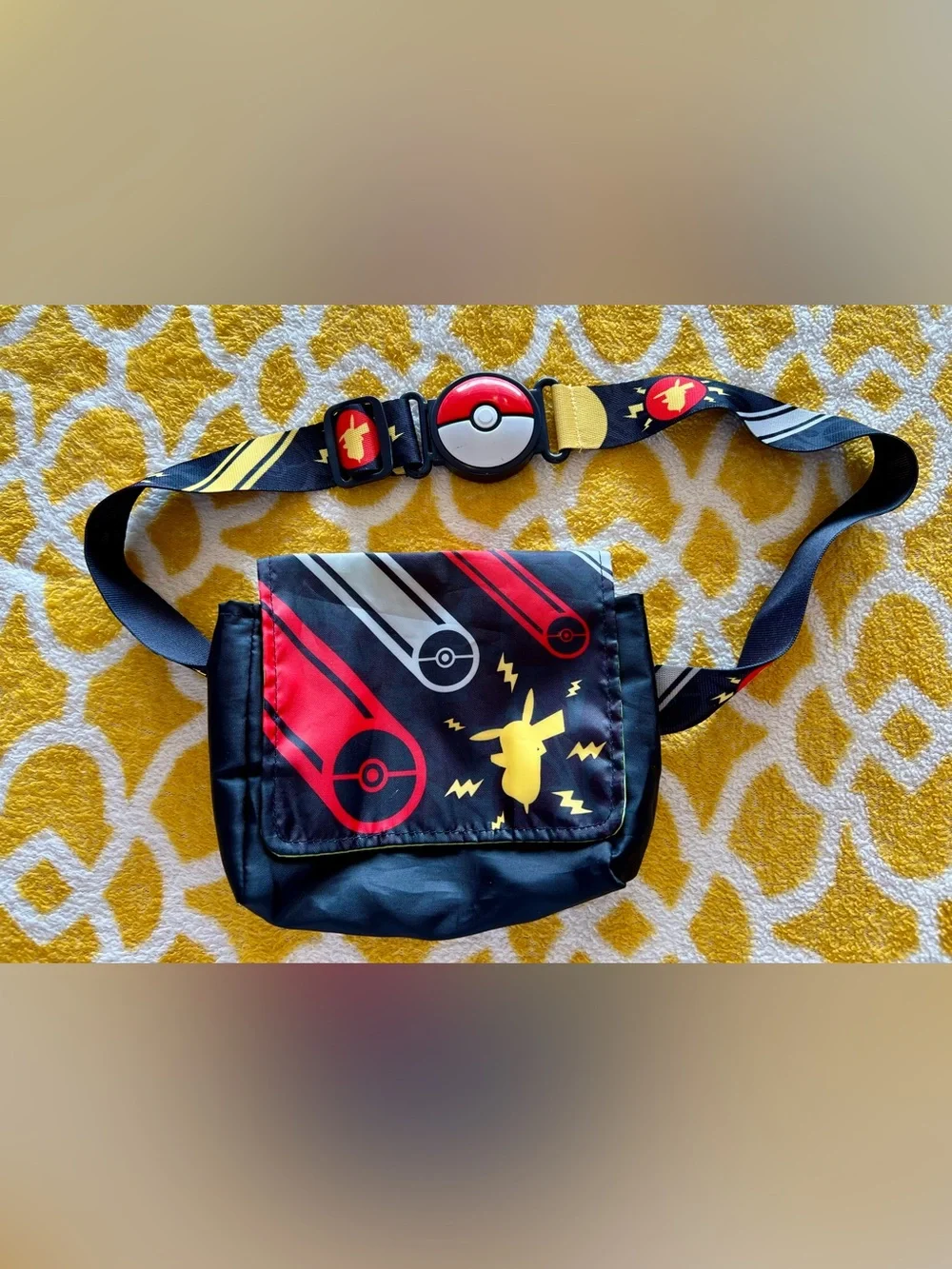 Pokemon Pikachu Crossbody Bag - Black, Red & Yellow